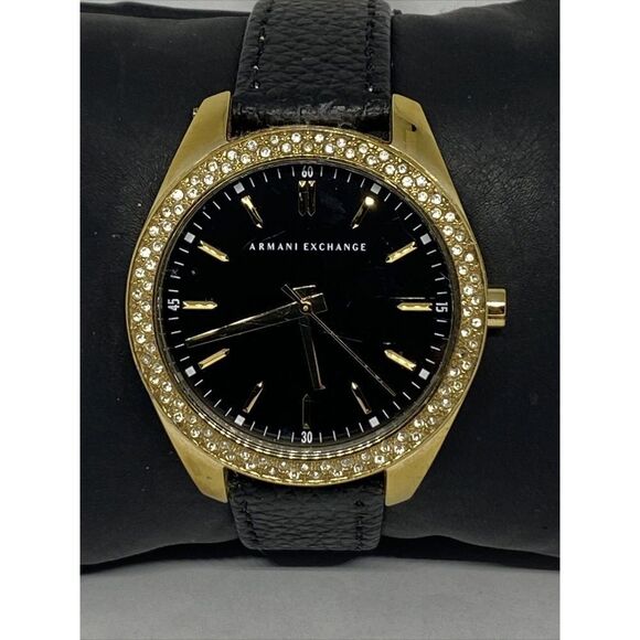 Armani Exchange AX5510 Women's Black Leather Analog Dial Quartz Watch JK235 - Picture 2 of 12